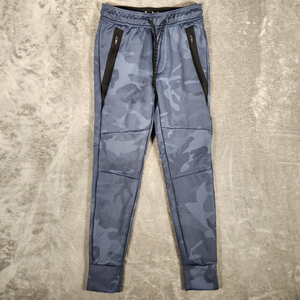 American Eagle Joggers Women XS Blue Camo Excellent Tapered‎ Activewear Pants